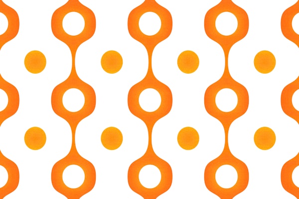 Orange Retro 70s Groovy Geometry