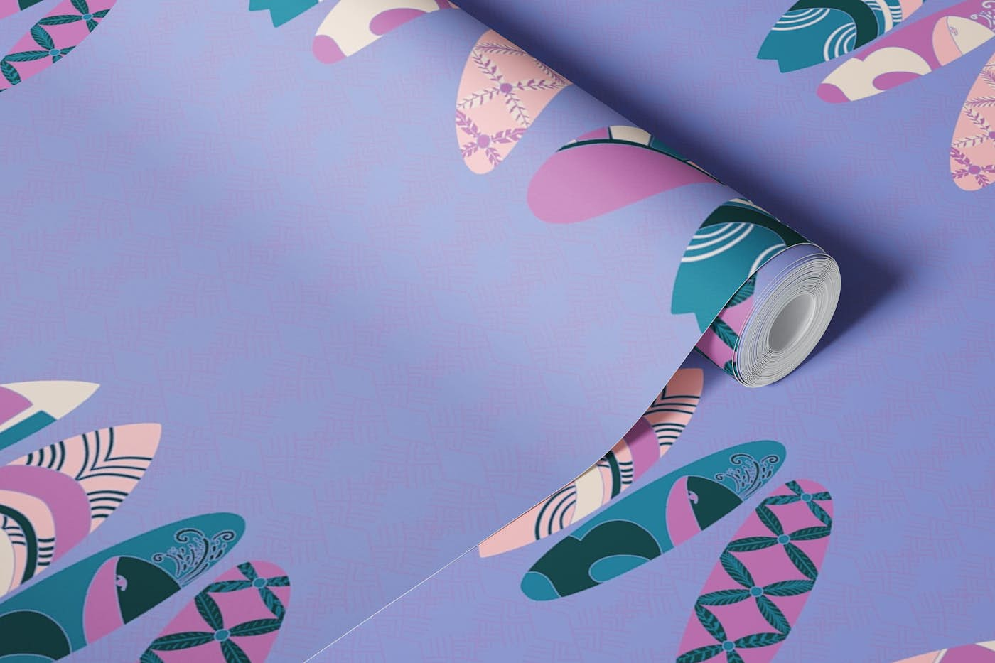 Surfboards - Light Periwinkle wallpaper roll