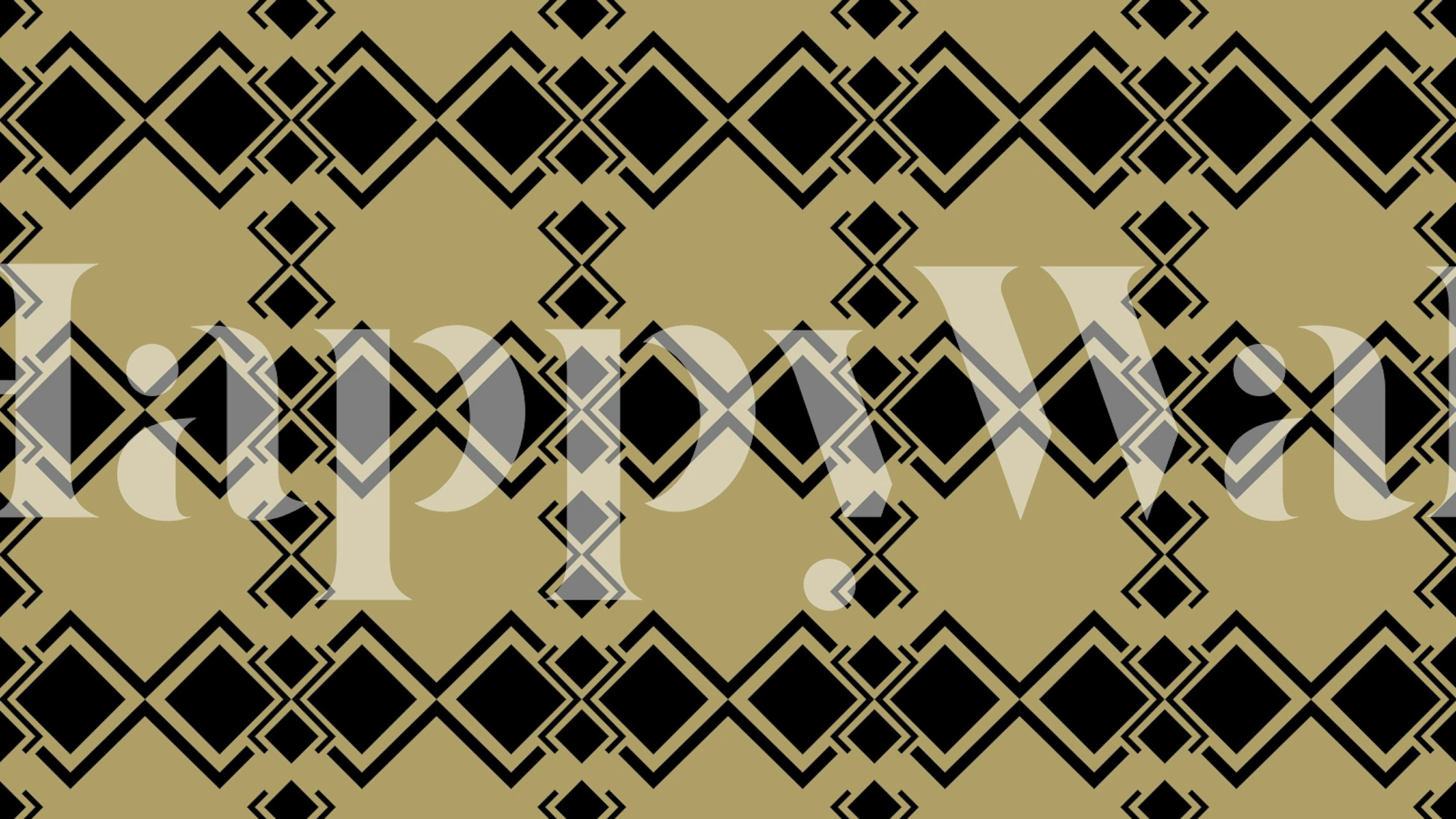 Art Deco geometric pattern in black and gold wallpaper