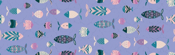 Fish Adrift - Light Periwinkle