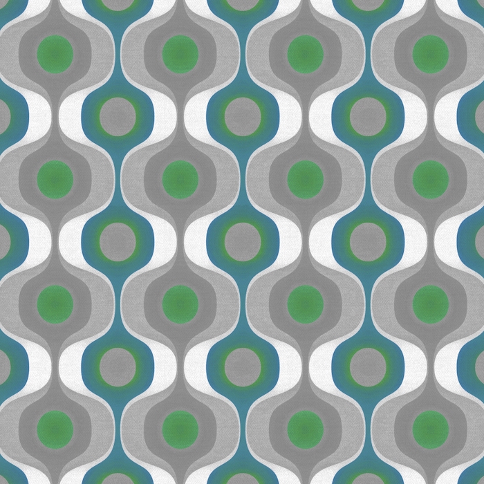 Grey Green Seventies wallpaper | Happywall