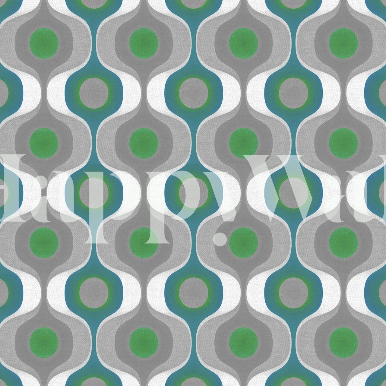 Grey Green Seventies wallpaper in a room