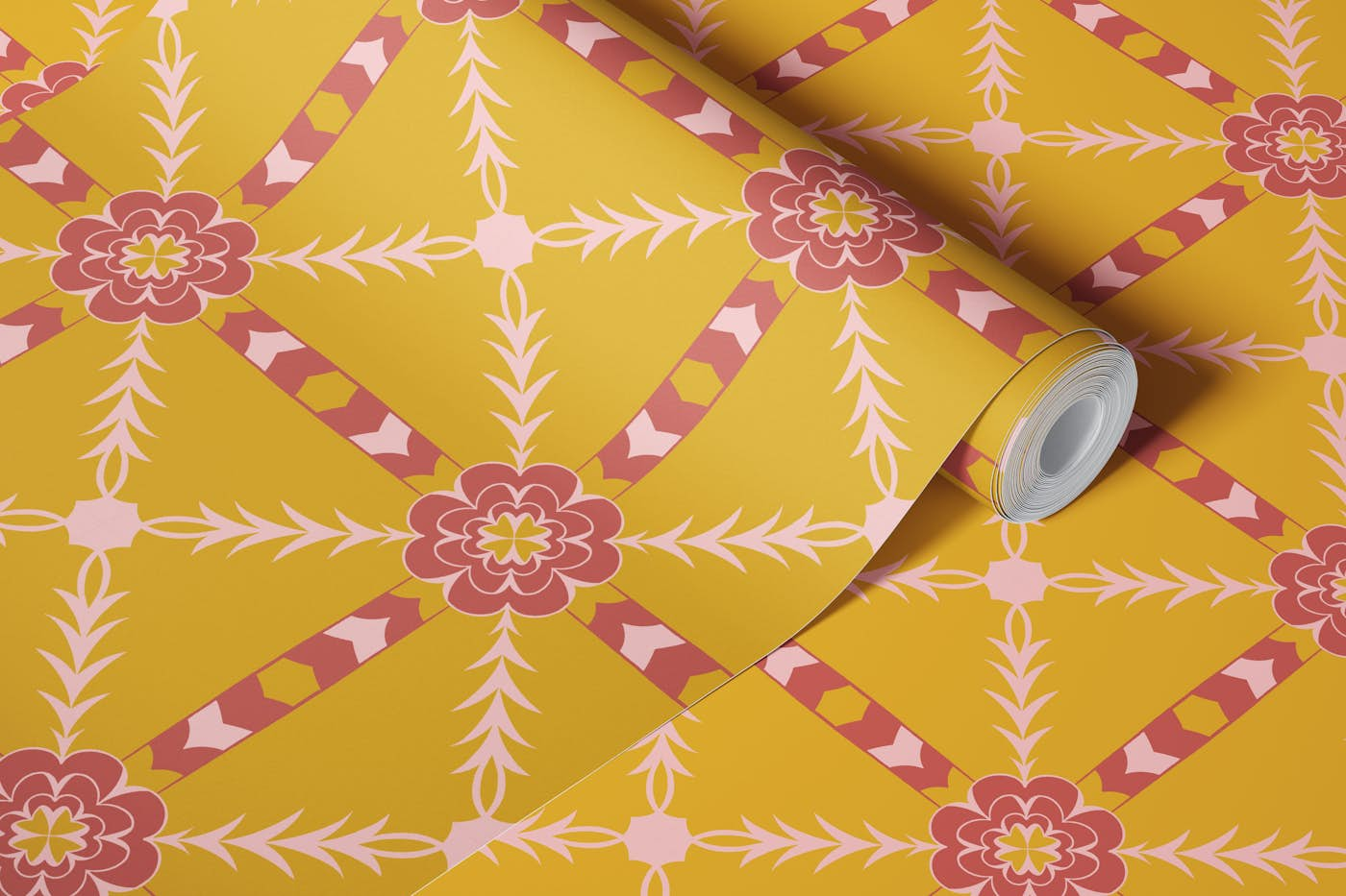 Revelry RSVP - Mustard wallpaper roll