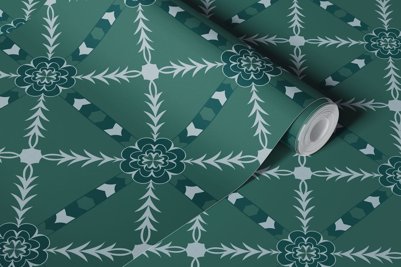 Revelry RSVP - Evergreen wallpaper roll