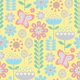 Butterfly Garden Retro Floral Repeat Yellow