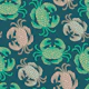 King Crabs Coastal Ocean Sea Life Green Teal