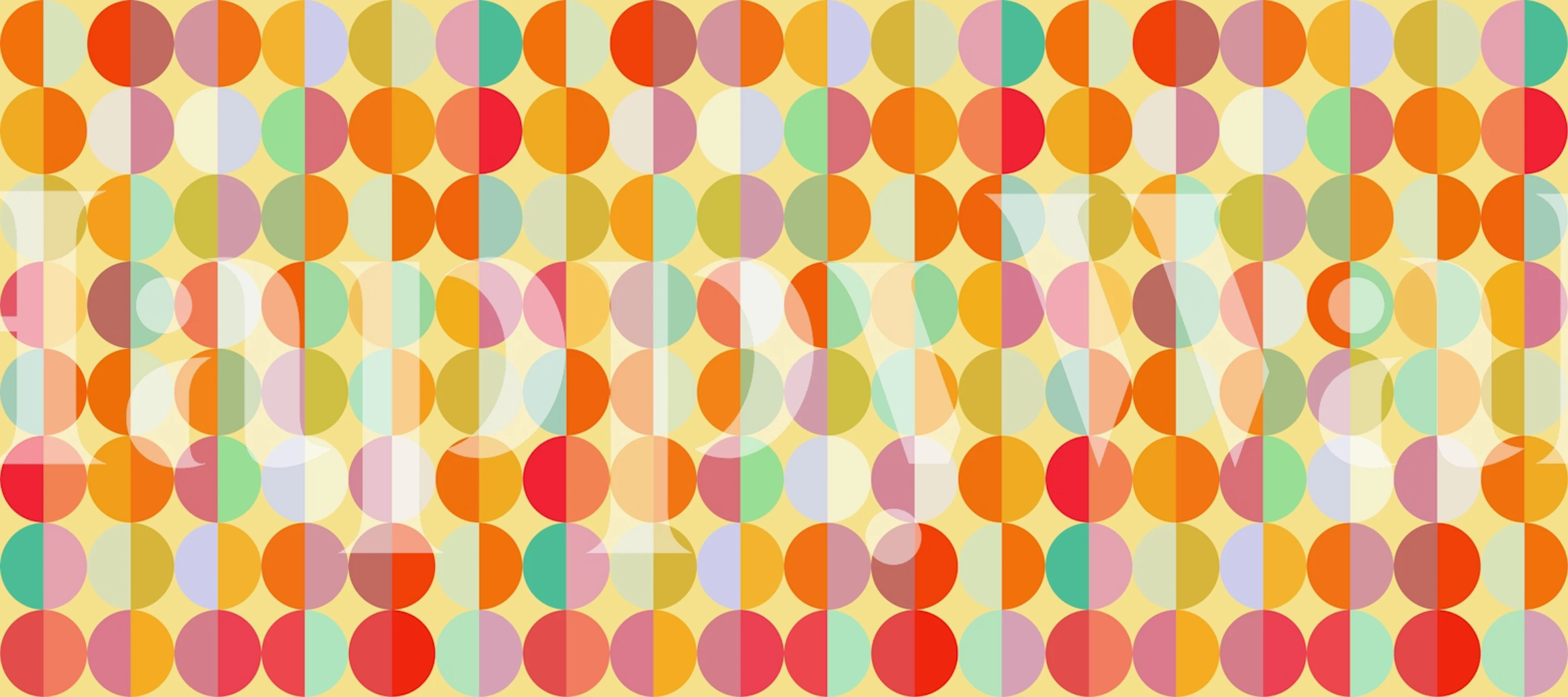 Fargerike sirkler tapet i et rom