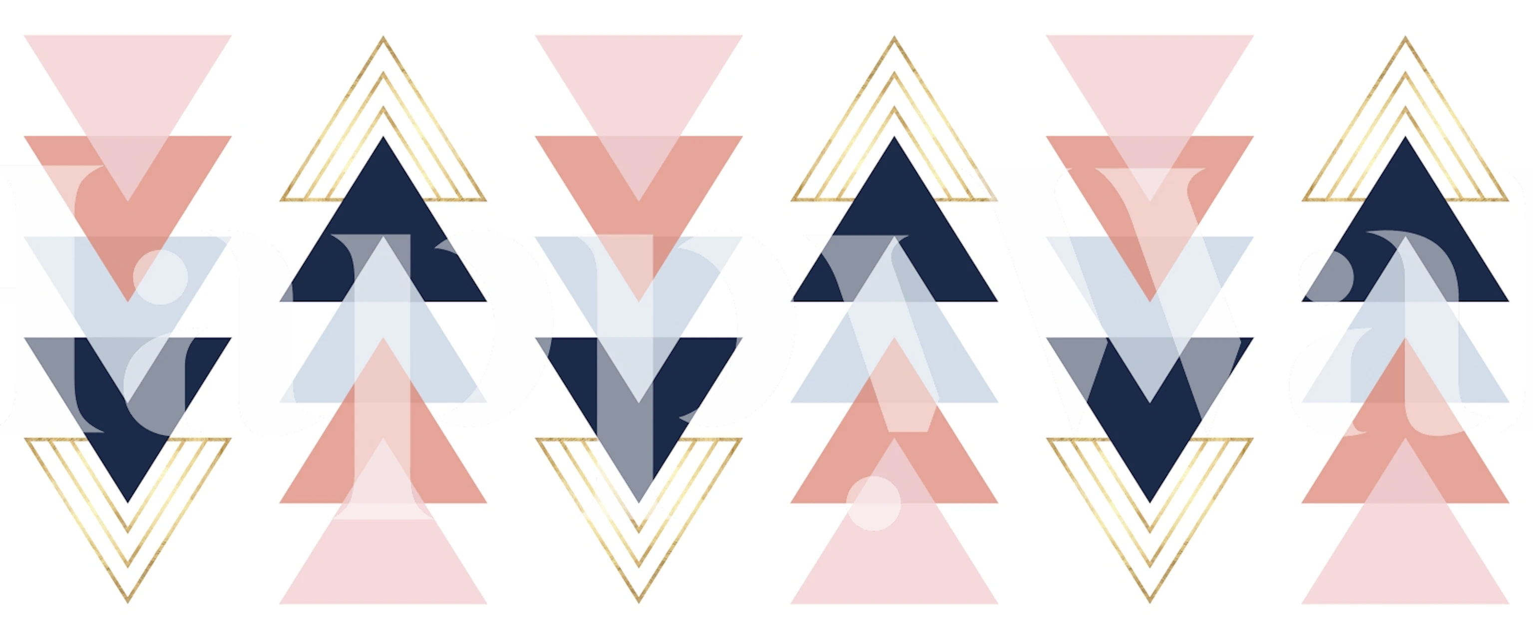 Geometric pastel triangle wall mural design