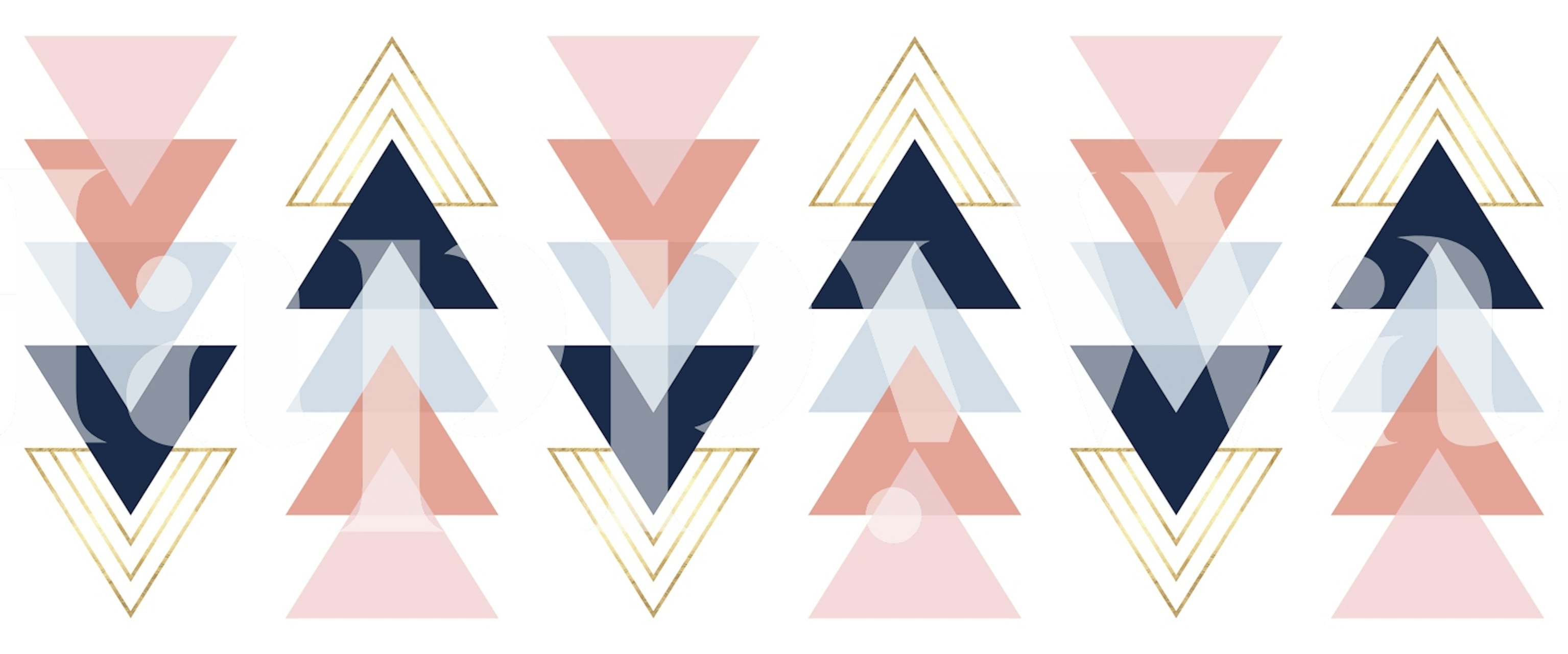 Geometric pastel triangle wall mural design