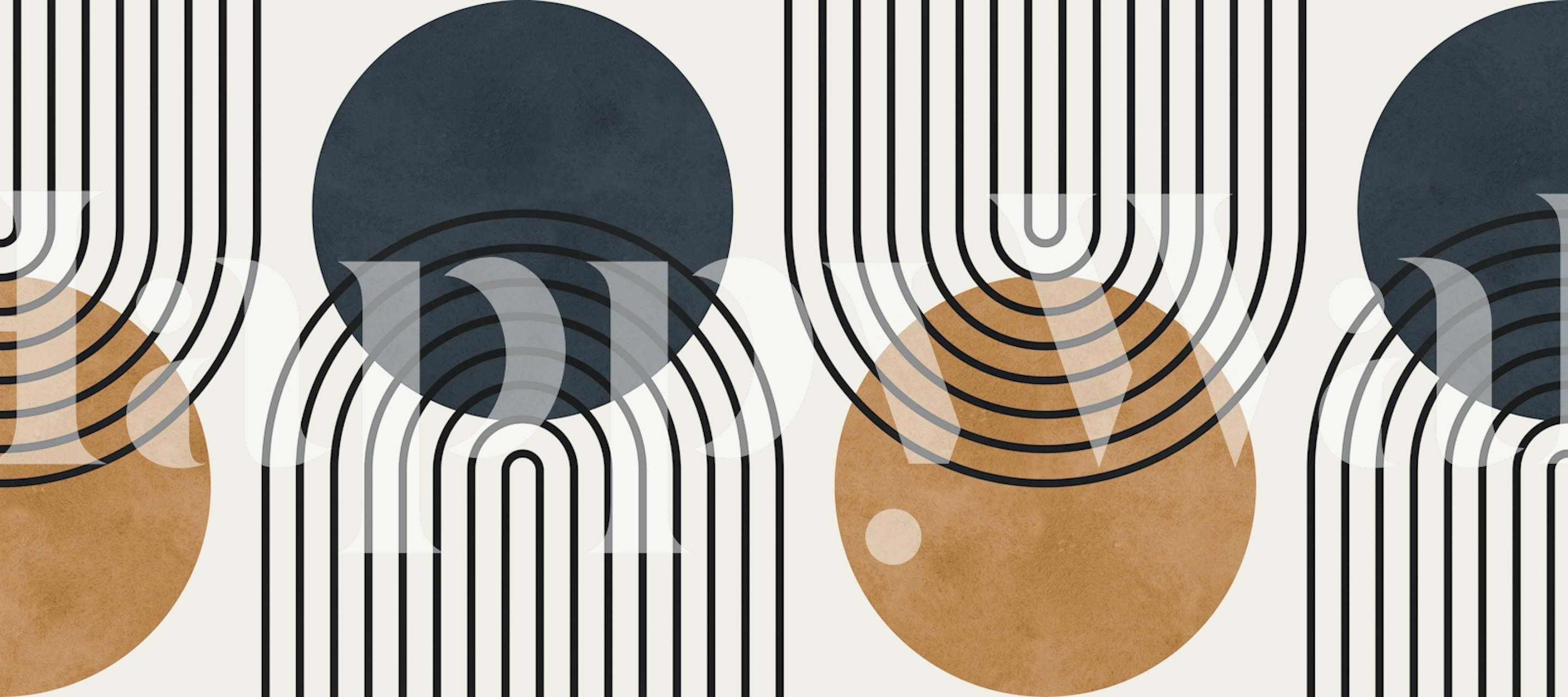 Watercolor circles wallpaper in a room