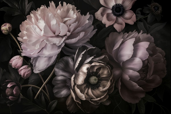 Moody Baroque Floral Symphony Dust Pink