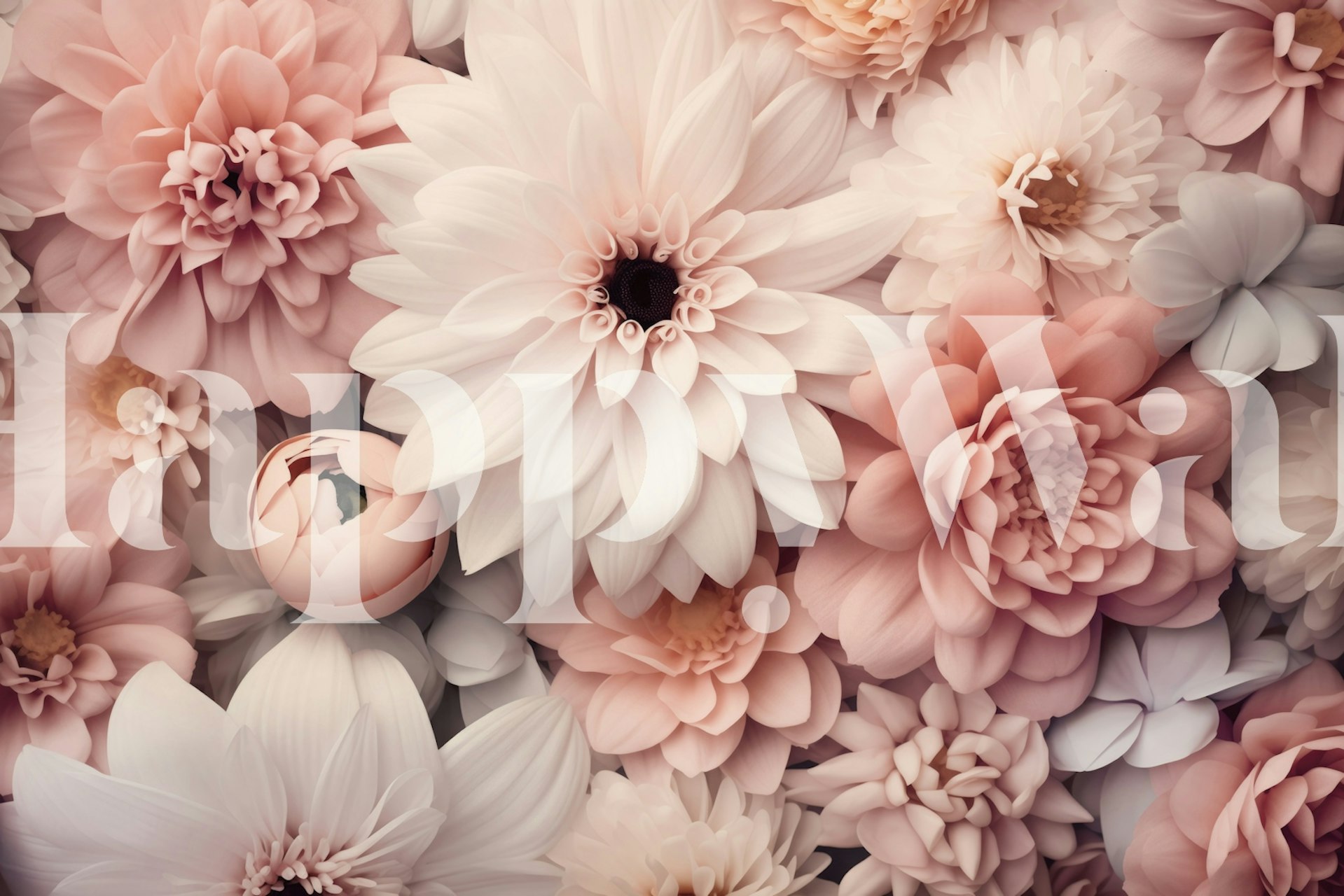 Ταπετσαρία Blossom Cascade Floral Beauty Blush σε δωμάτιο