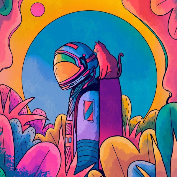 The astronaut and cat