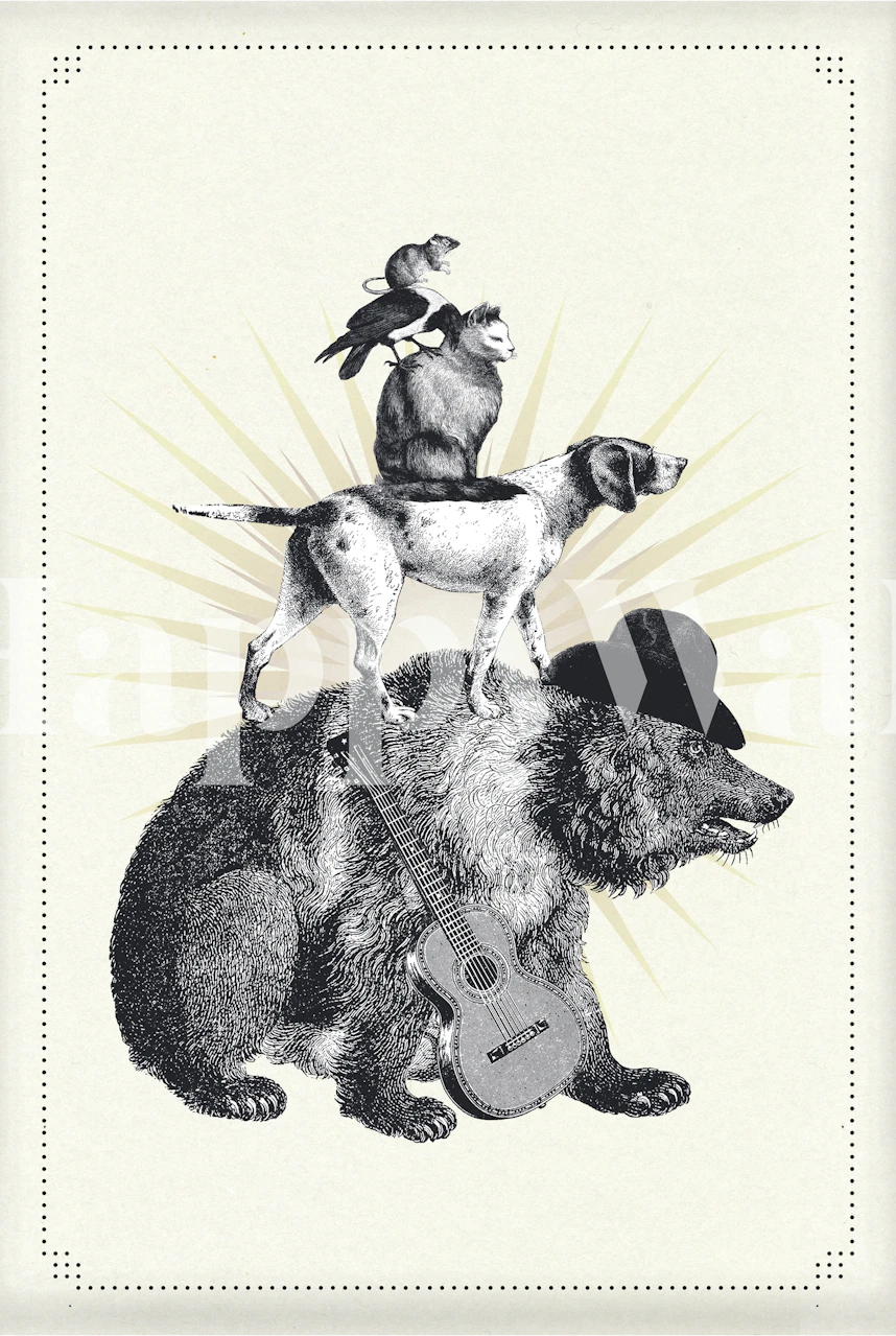 Berlin city musicians wallpaper design