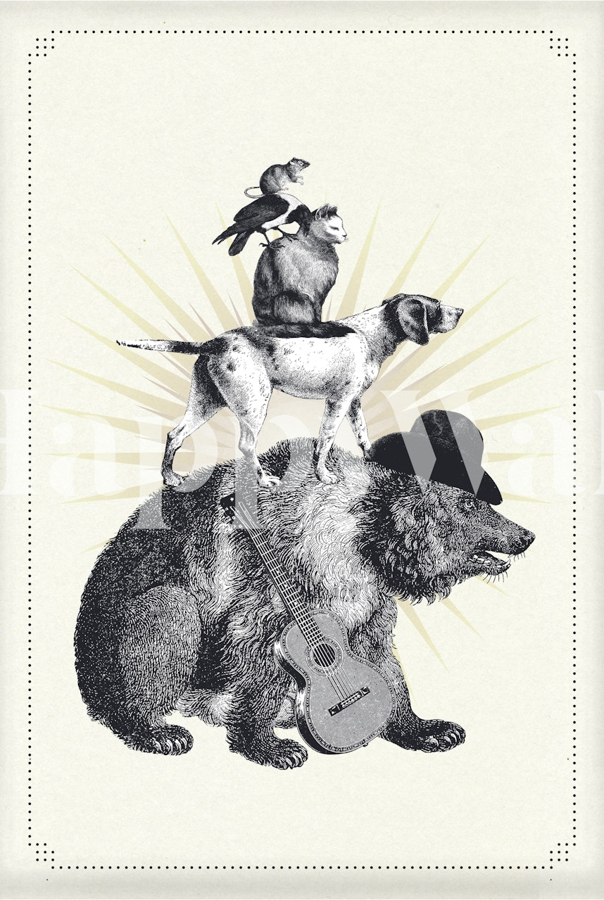 Berlin city musicians wallpaper design