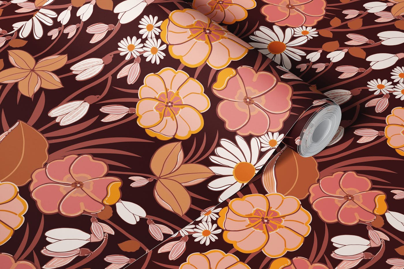 Mystery floral pattern wallpaper roll