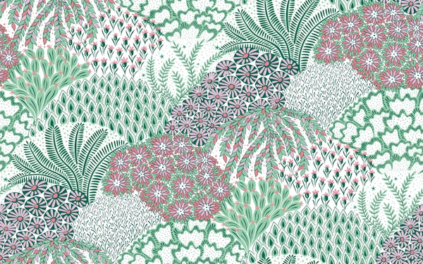 Botanical garden - green and pink