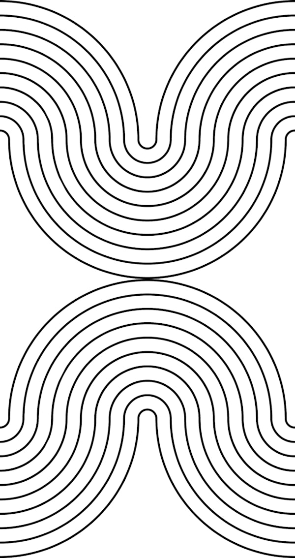 Retro Arch Rainbow in Black and White