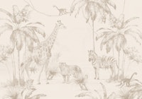 Whimsical Wildlife Neutral carta da parati
