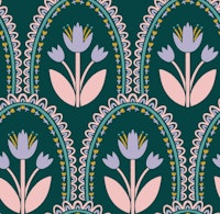 Broderie in Bloom - Deep Green tapet