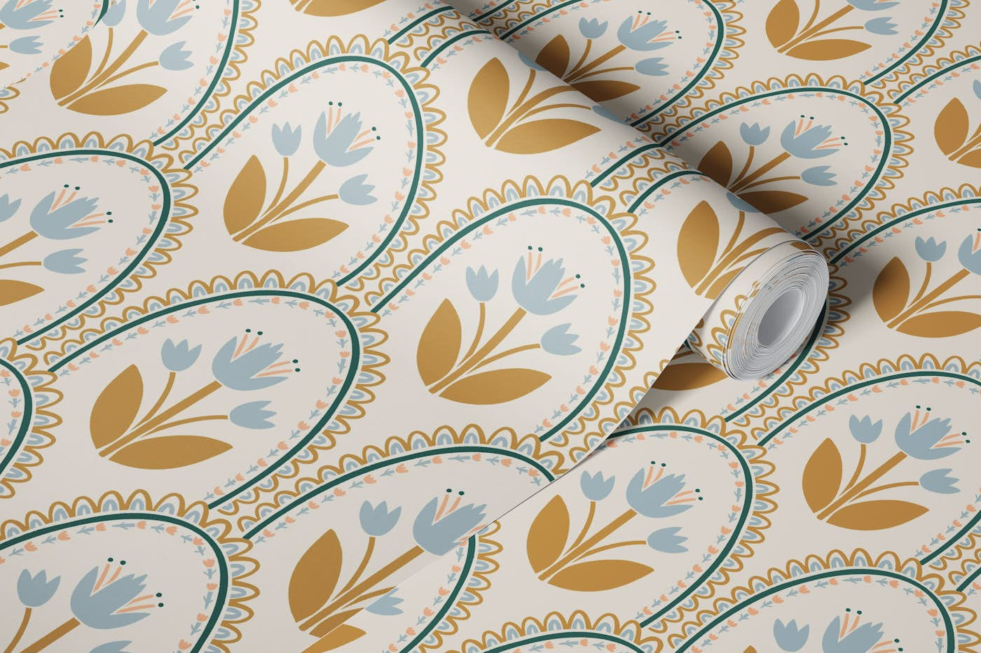 Broderie in Bloom - Pearl wallpaper roll