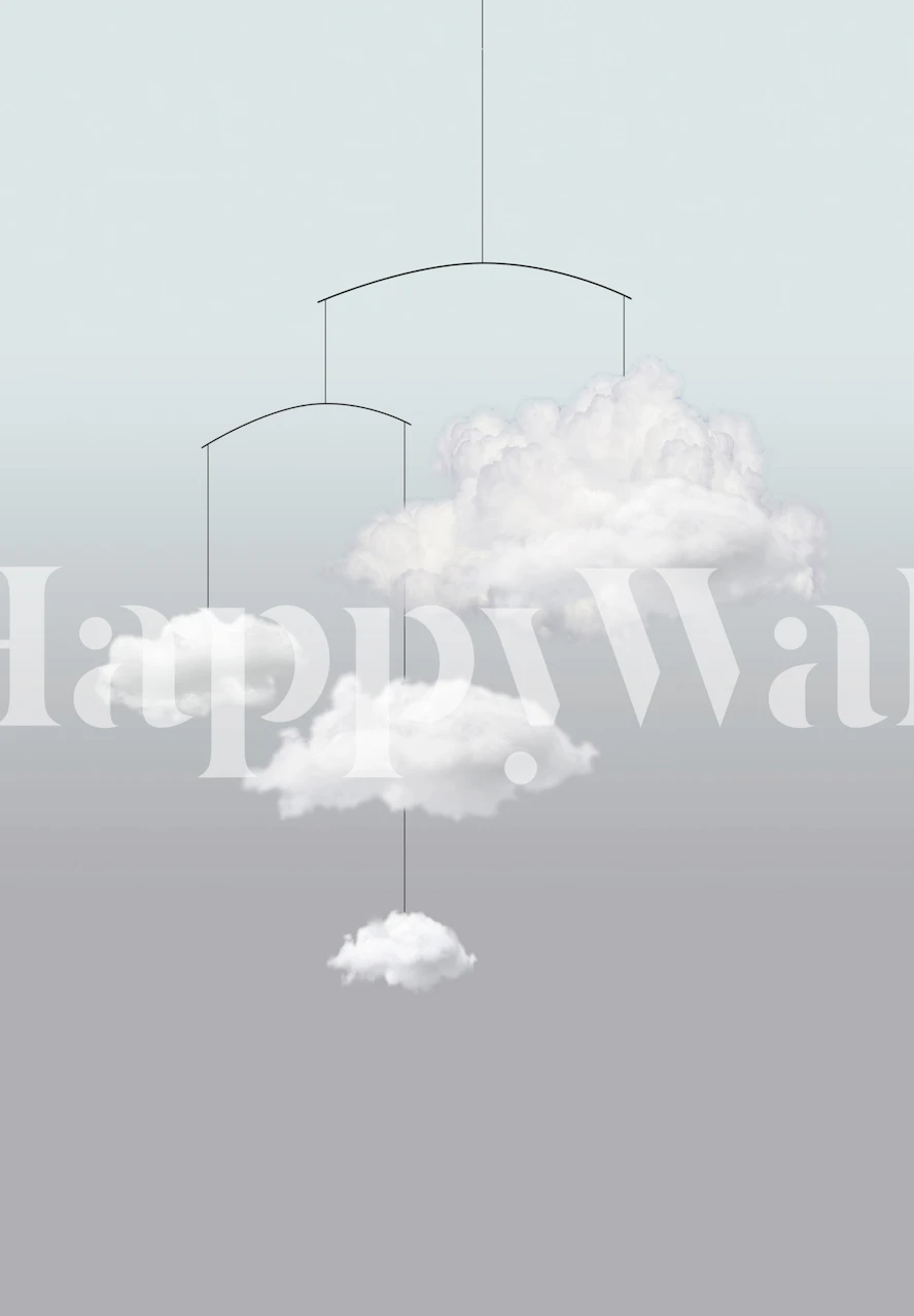 Cloud mobile wallpaper in a room