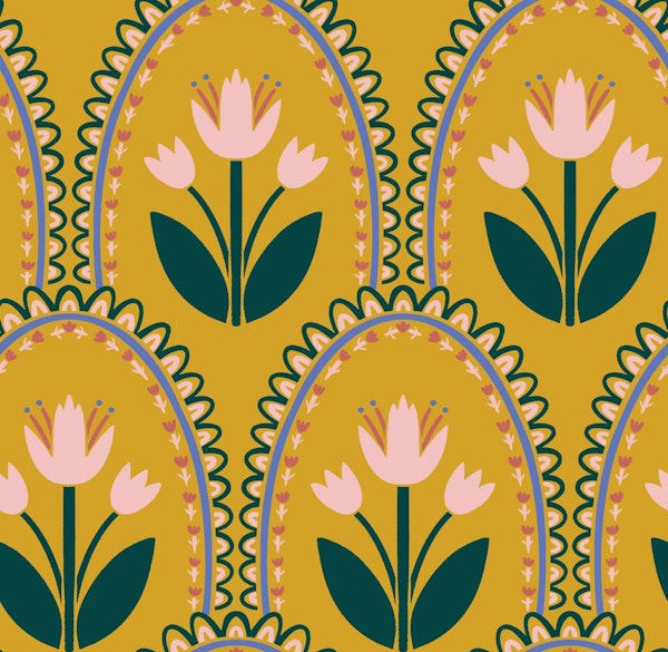 Broderie in Bloom - Mustard