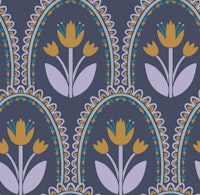 Broderie in Bloom - Denim tapet