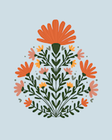 Symmetrical floral bouquet ταπετσαρία