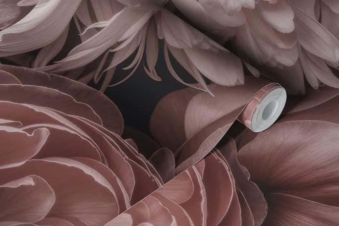 Blush Pink Moody Baroque Bloomswallpaper roll