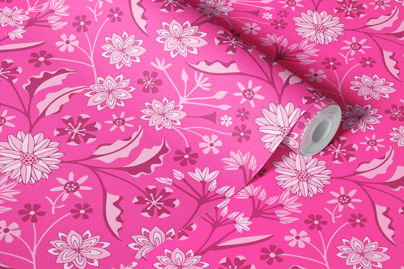 JAIPUR Indian Floral Botanical - Rose Pink wallpaper roll