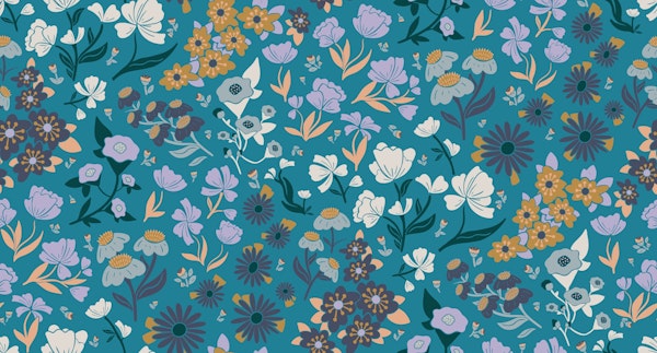 Where the Wildflowers Are - Teal Blue