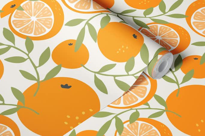 Orange and Leaveswallpaper roll