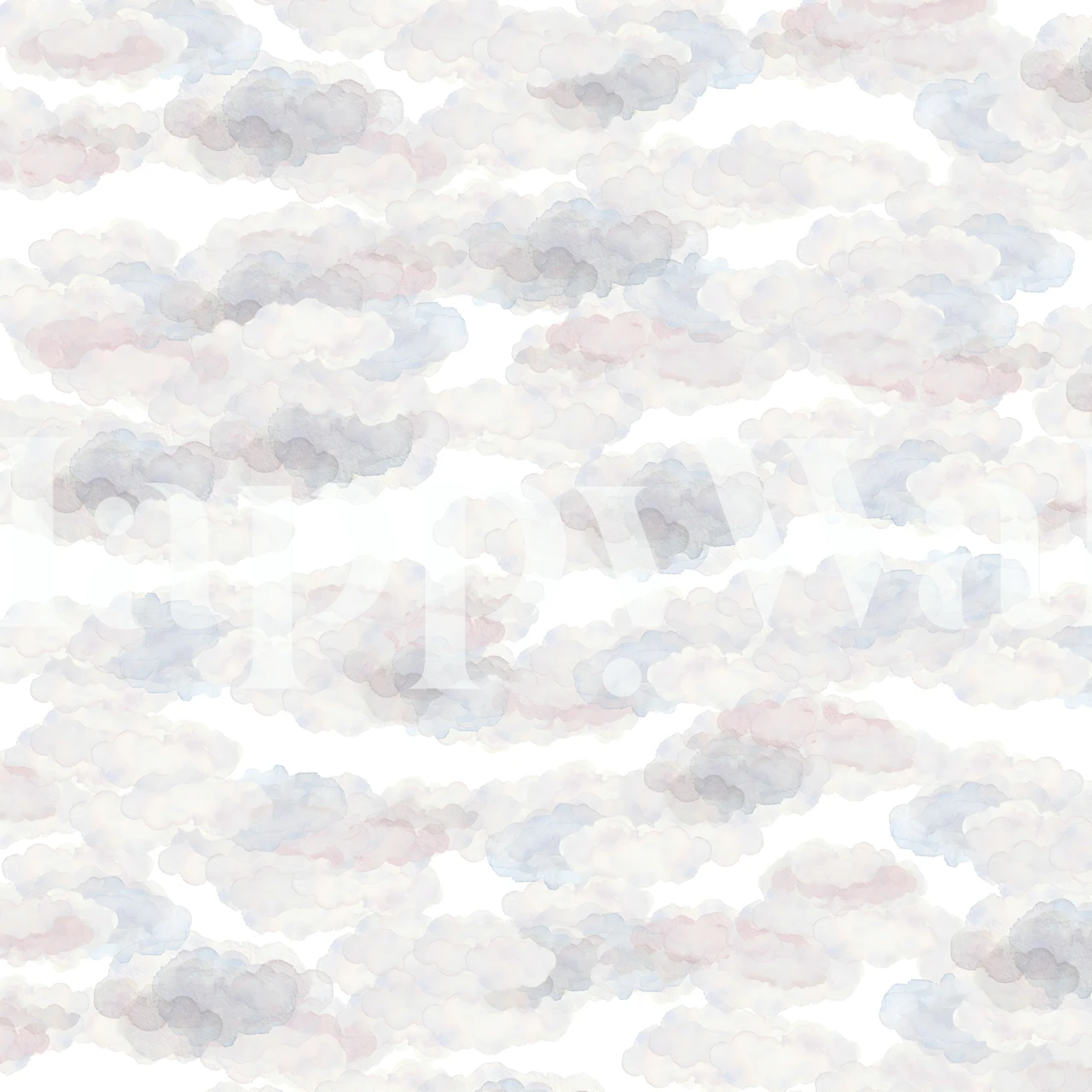 Fluffy clouds in soft pastel colors wallpaper