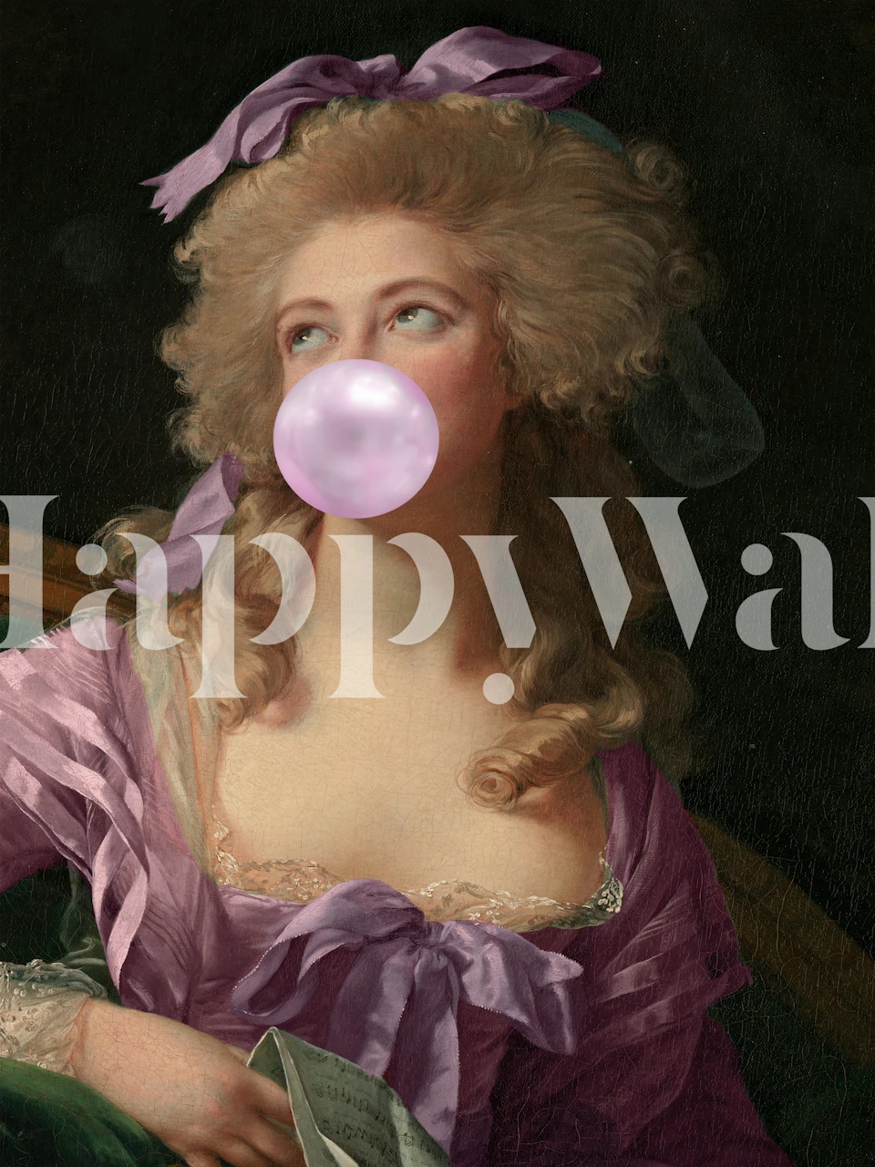 Lavender Lady with Bubble Gum wallpaper in a room