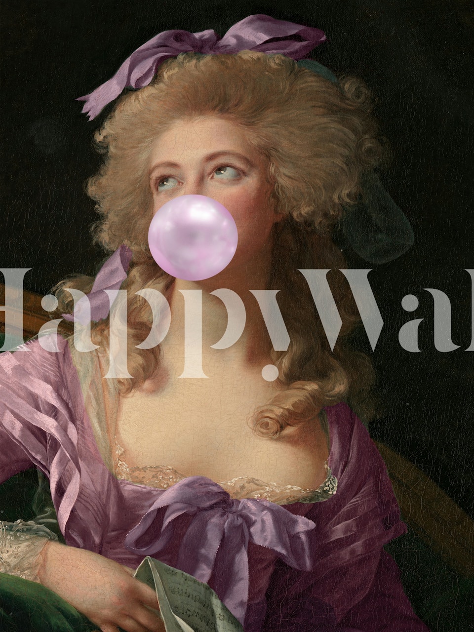 Lavender Lady with Bubble Gum wallpaper in a room