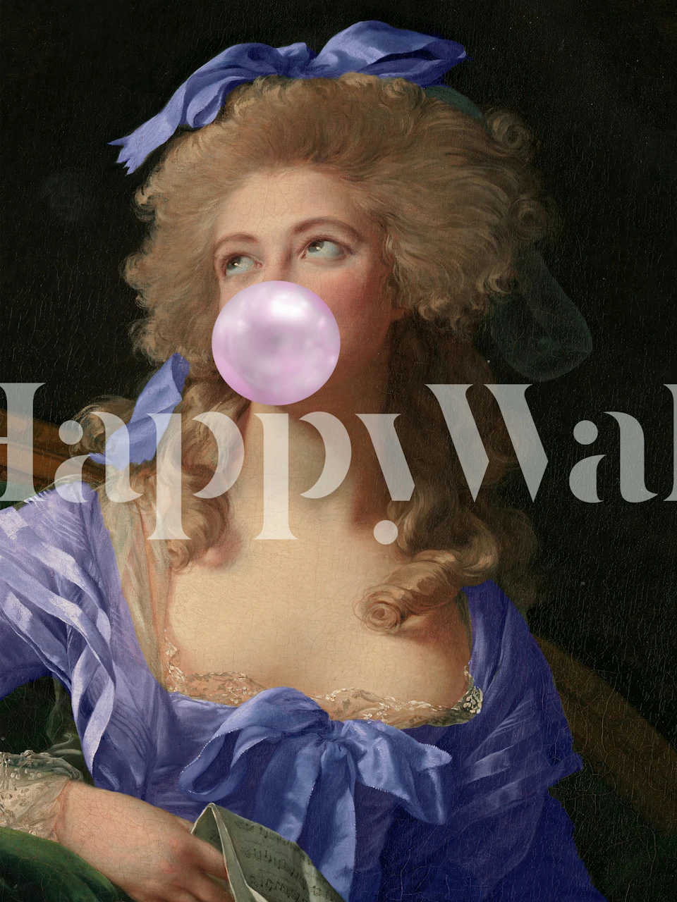 Royal Blue Lady with Bubble Gum tapet i et rum