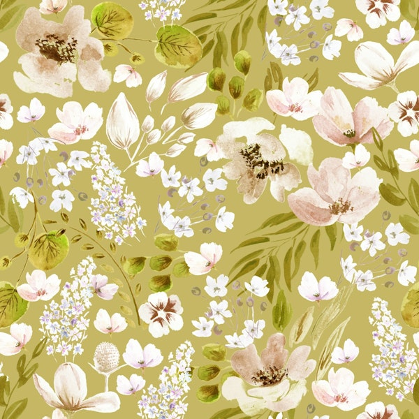 Yellow Floral Garden Pattern