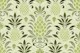 Modern Monochrome Pineapple Damask Green