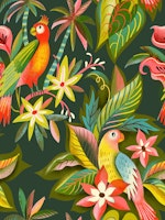 parrots in the jungle – large tapetit
