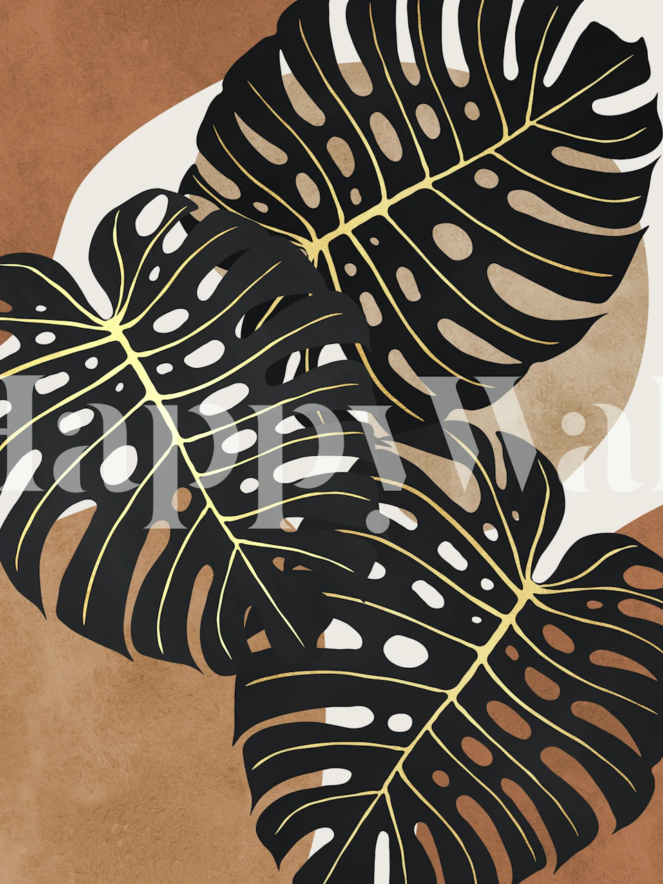 Floral boho 3 wallpaper design in a room