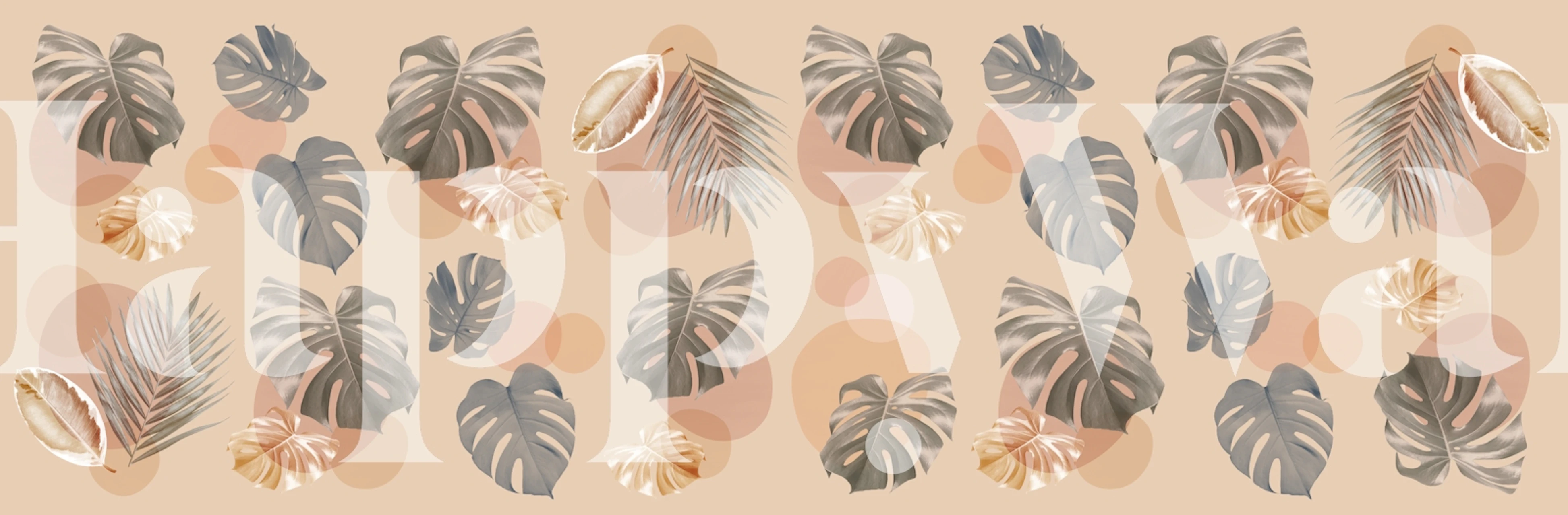 Design de papel de parede Floral boho 4 em um quarto