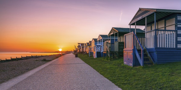 Sunset Glow on Beach Huts