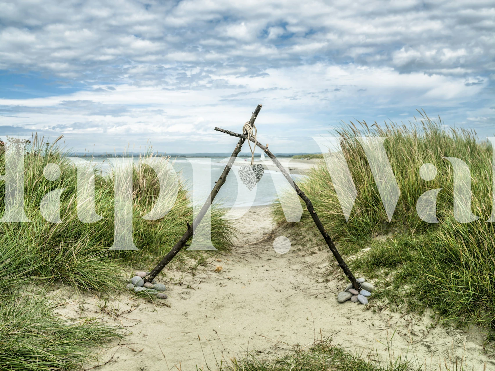 Shoreline Affection behang in een kamer