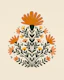 Symmetrical floral bouquet - orange