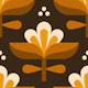 Vibrant retro blossoms, brown / 3017 C