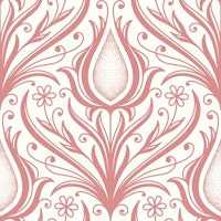 Ornamental flowers pattern, red / 3020 C tapety