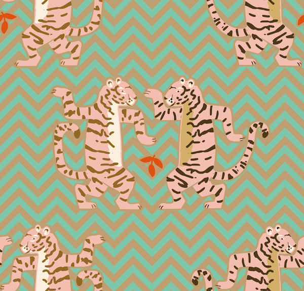 Dancing tiger Zig zag move – mint sand