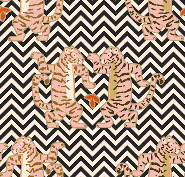 Dancing tiger Zig zag move – black and white