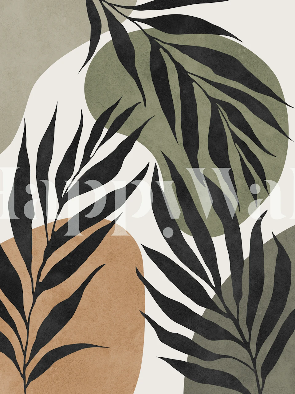 Floral boho wallpaper design in a room